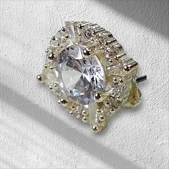 Crystal Accents Cluster Earrings with - Picture 9 of 14